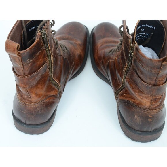 Aston Grey Rockcastle 2 Brown Leather Lace-up Buckle Combat Moto Boots Men's 13 - Picture 9 of 11